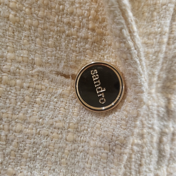 10. NWT SANDRO ALIZE DOUBLE BREASTED TWEED MINI DRESS SIZE FR 34 / US 2 - Picture 5 of 9